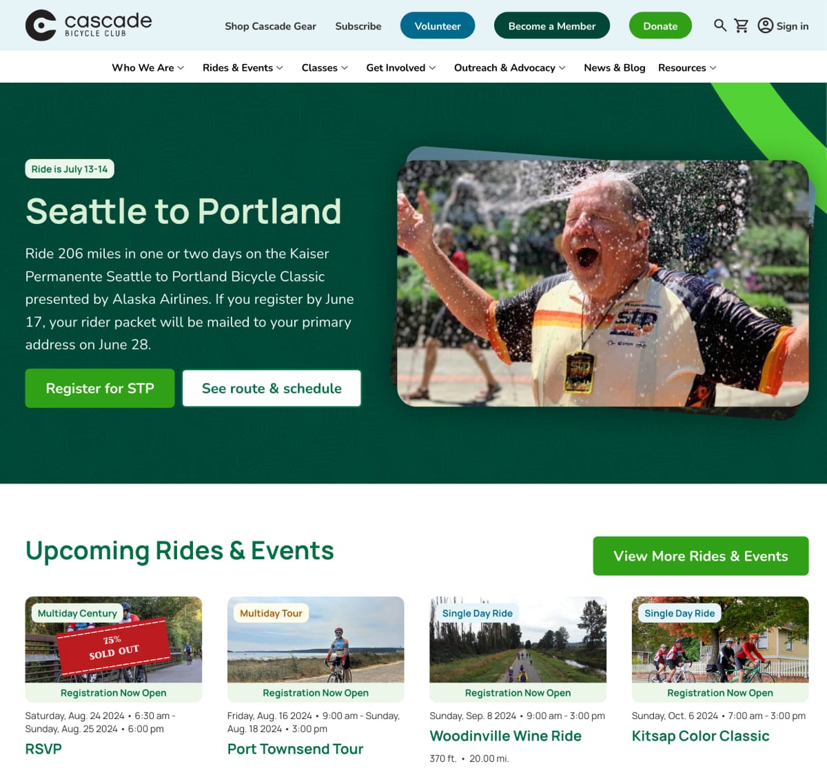 Cascade Bicycle Club screenshot.